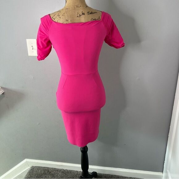 Sz 36 CHIARA BONI LA PETITE ROBE Vissia Off-Shoulder Shirred-Sleeve Mini Dress - Picture 5 of 12